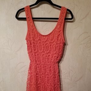 Burnt orange crochet dress